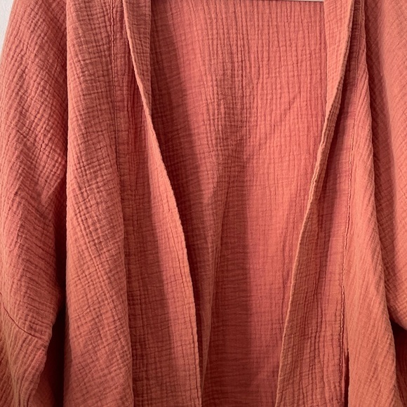 Women's Coral Wide Sleeve Open Bohemian Cardigan Kimono 100% cotton muslin soft - Picture 5 of 6